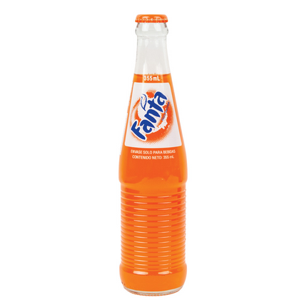 Fanta Mexico Orange Bottle - Glass Bottle - Soda - Pop - Cane Sugar - Kirkland - Montreal West Island Exotic Beverages