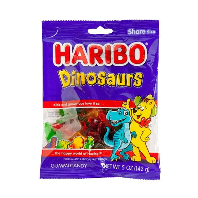 Haribo Dinosaurs - Exotic Snack - Exotic Fruit Gummies - Rare Sweets - Rare Gummies - Kirkland - Montreal West Island Candy