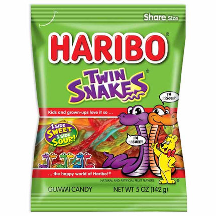 Haribo Twin Snakes - Exotic Snack - Exotic Fruit Gummies - Rare Sweets - Rare Gummies - Kirkland - Montreal West Island Candy